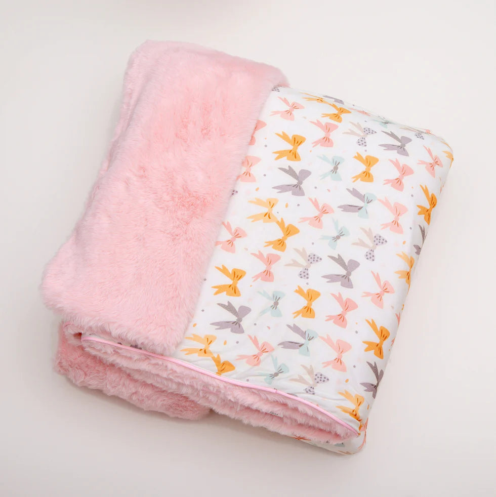 Small Minky Lush Blanket 40x40- BLOOMING BOWS