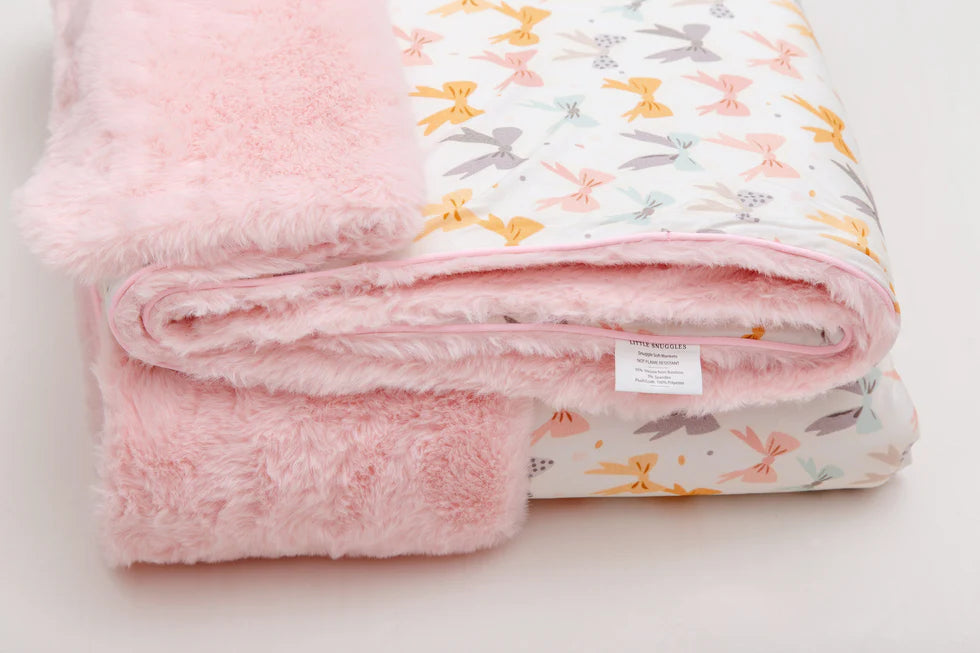 Small Minky Lush Blanket 40x40- BLOOMING BOWS