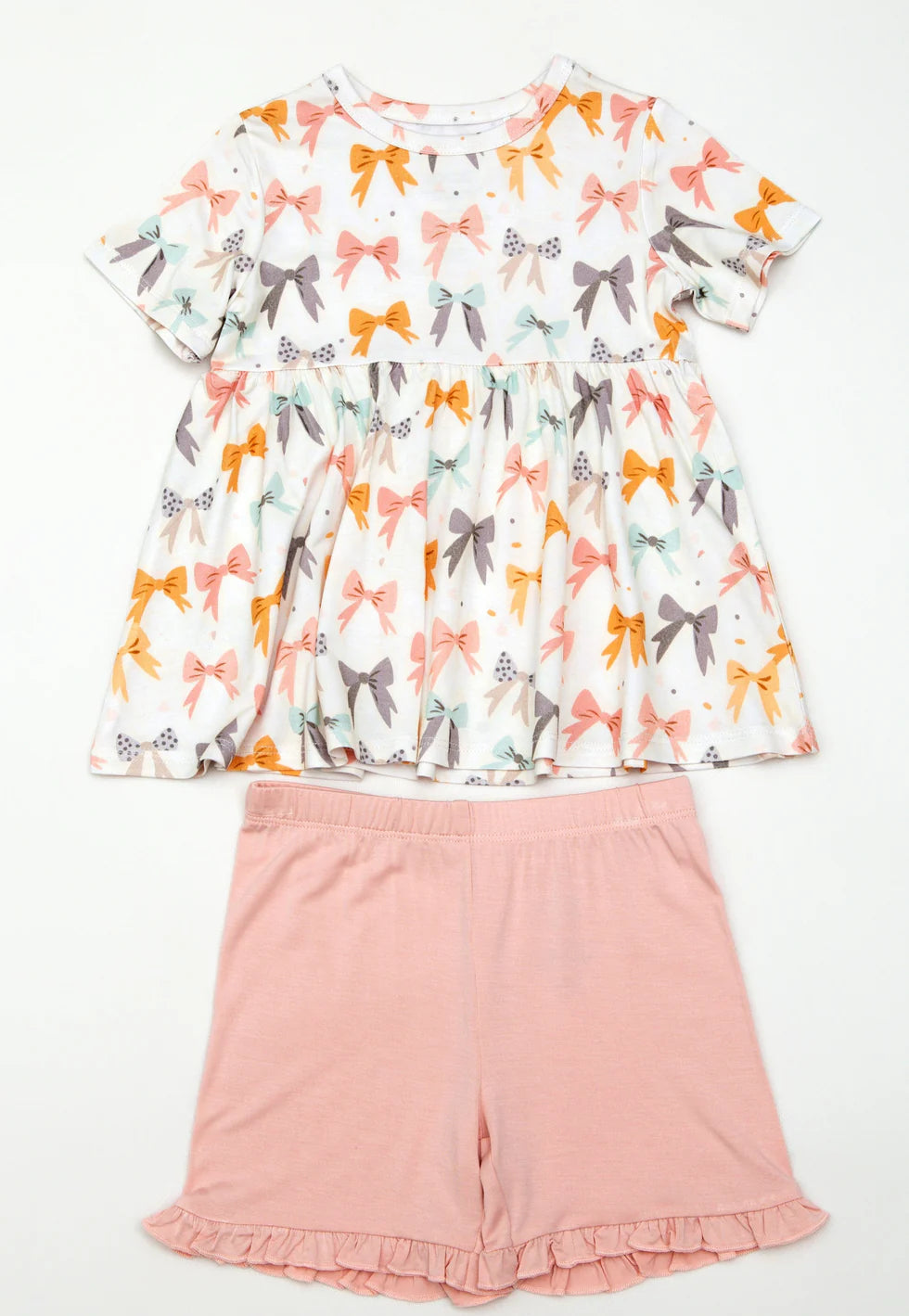 Bamboo Short Sleeve Peplum Set- BLOOMING BOWS