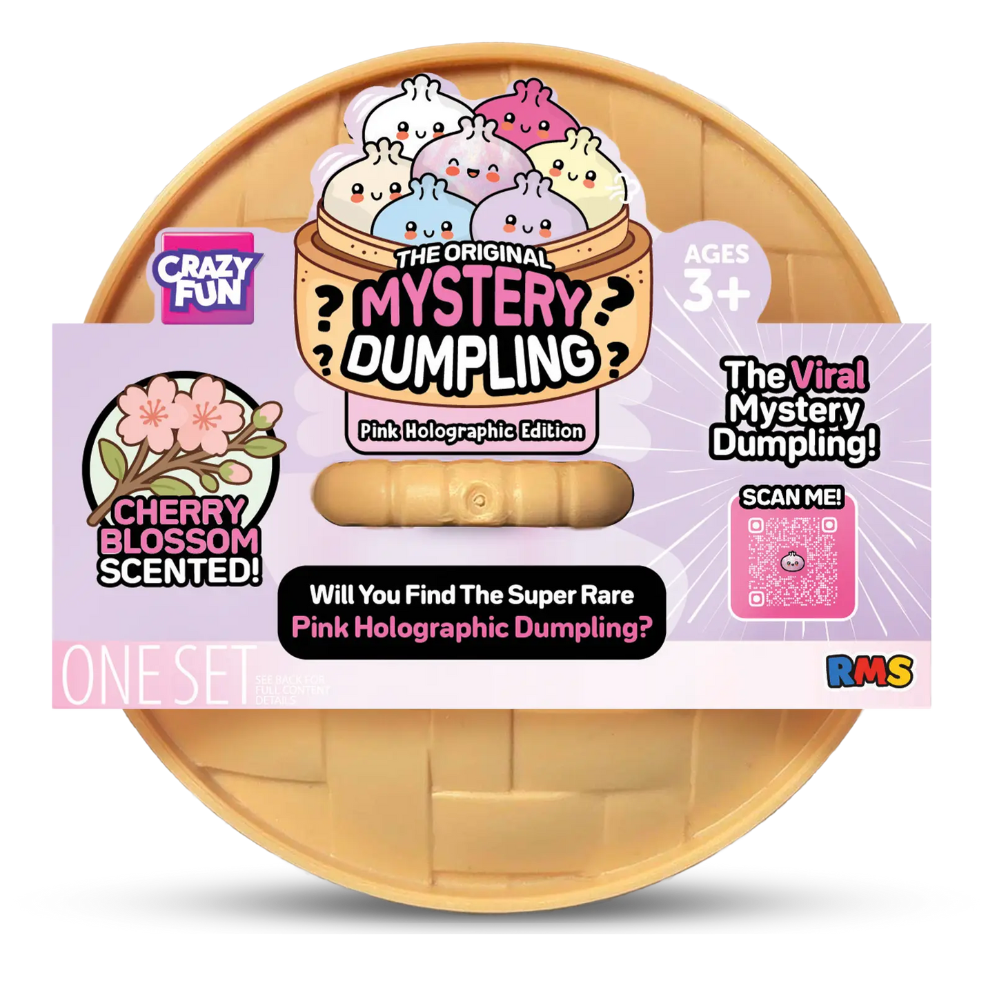 Crazy Fun® Mystery Dumpling Pink Holographic Edition Set -Cherry Blossom Scented