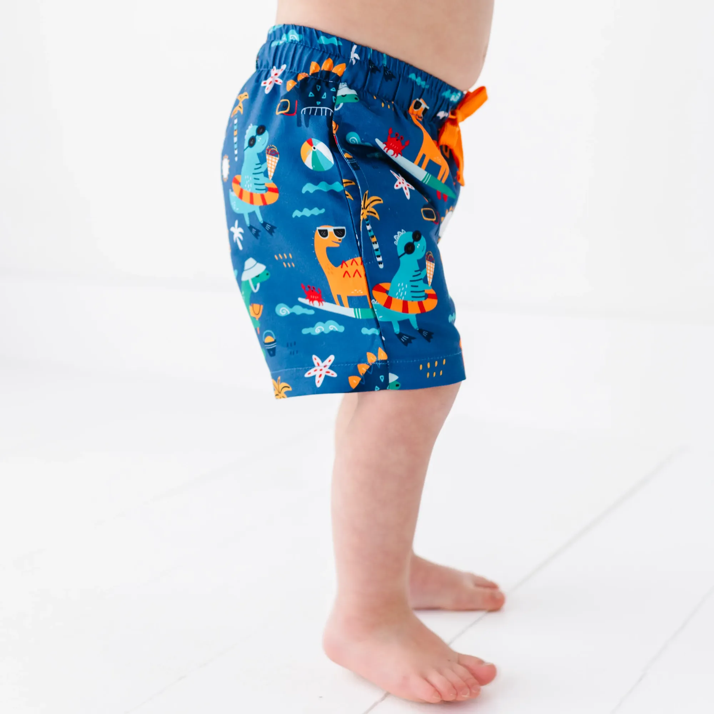 Blue Dino Boys Swim Trunks: 3T