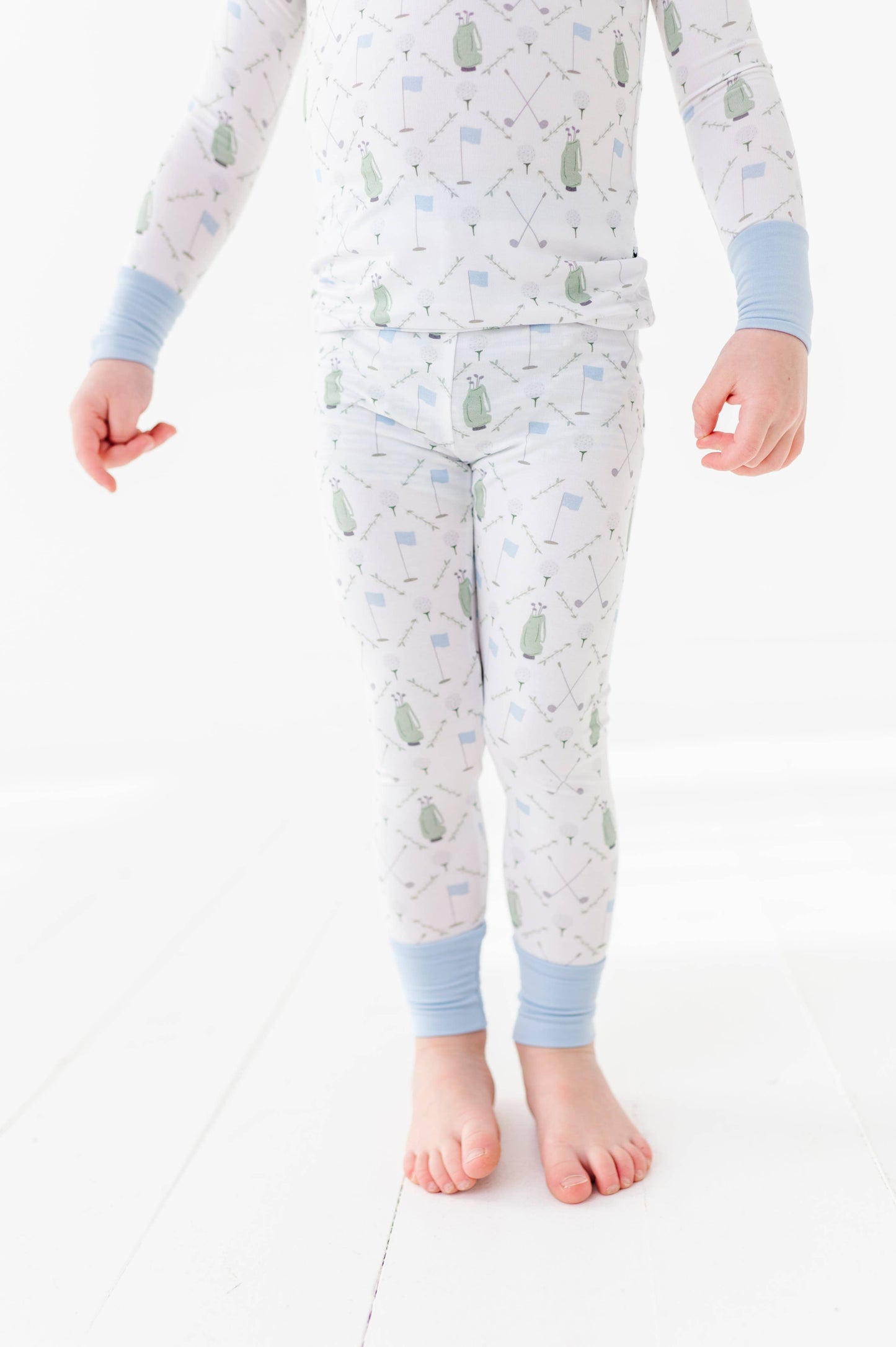 Dressed To the Tee Kids Pajamas Long Sleeves and Pants - Blue