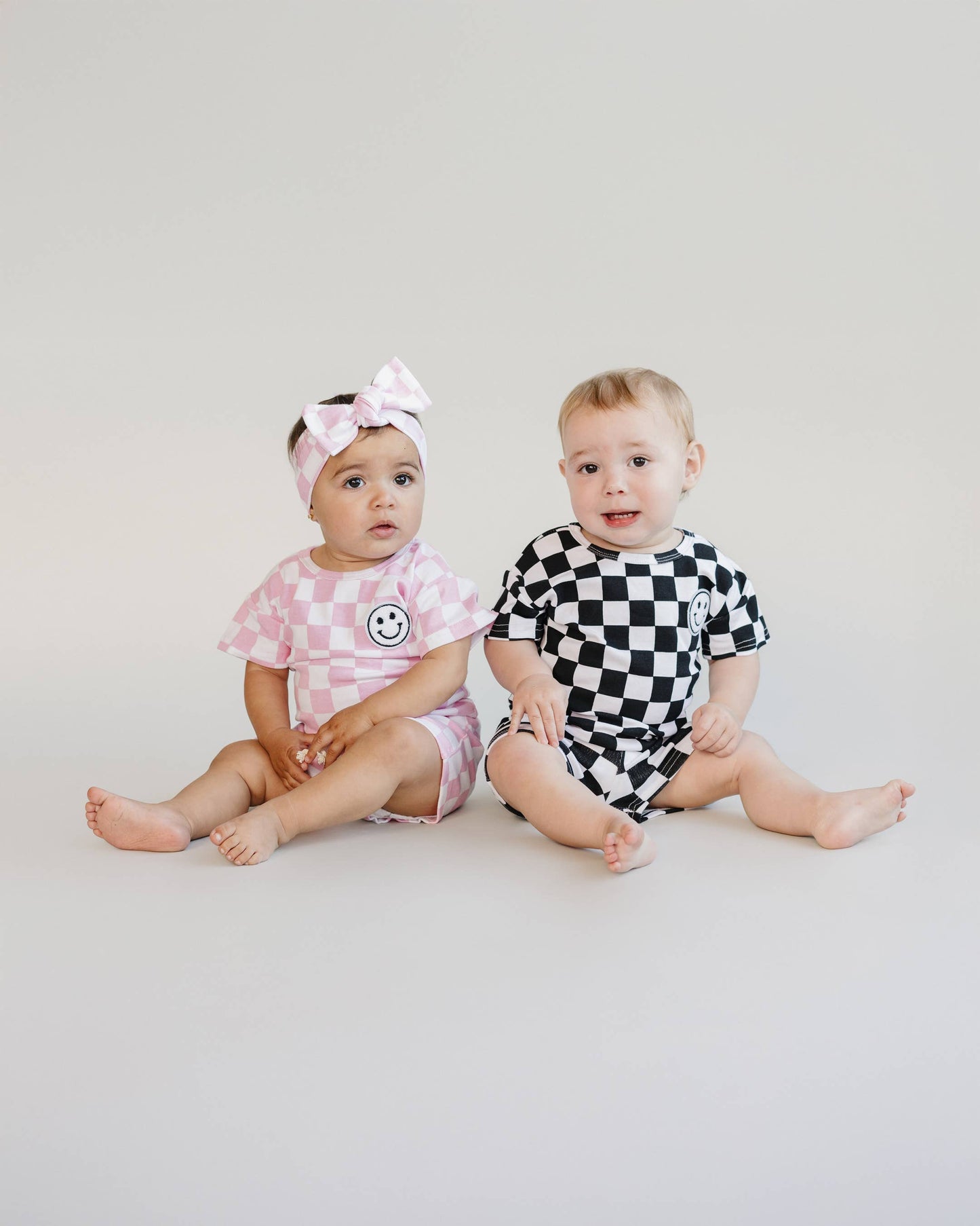 Checkered Shorts Set | Pink: 3T