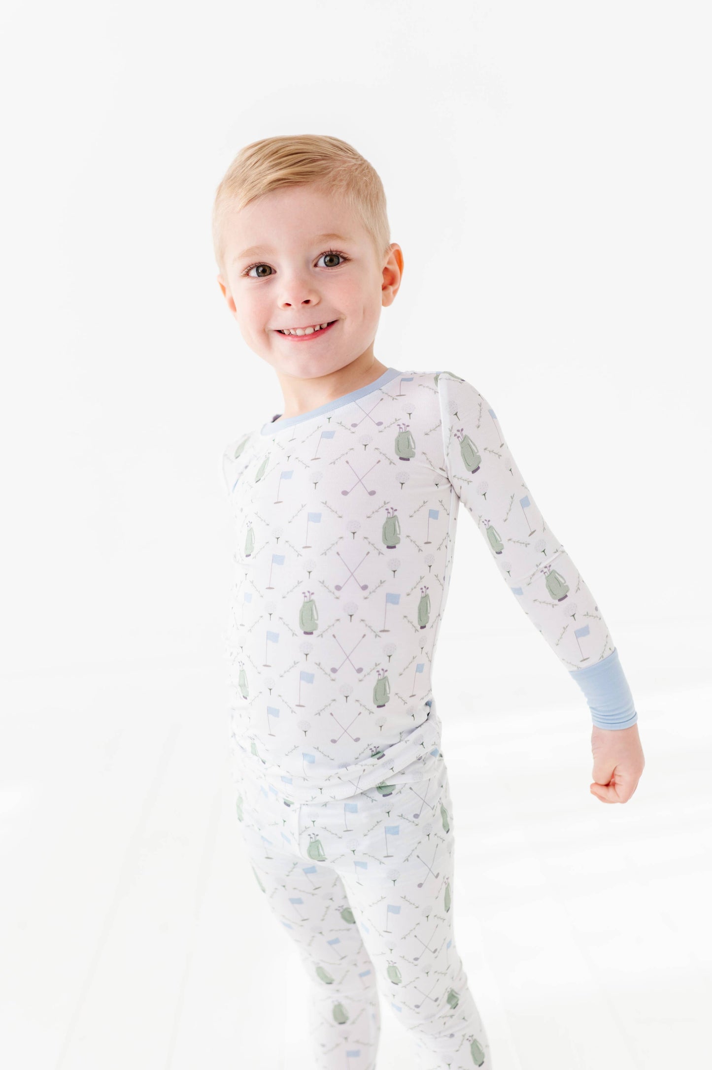 Dressed To the Tee Kids Pajamas Long Sleeves and Pants - Blue