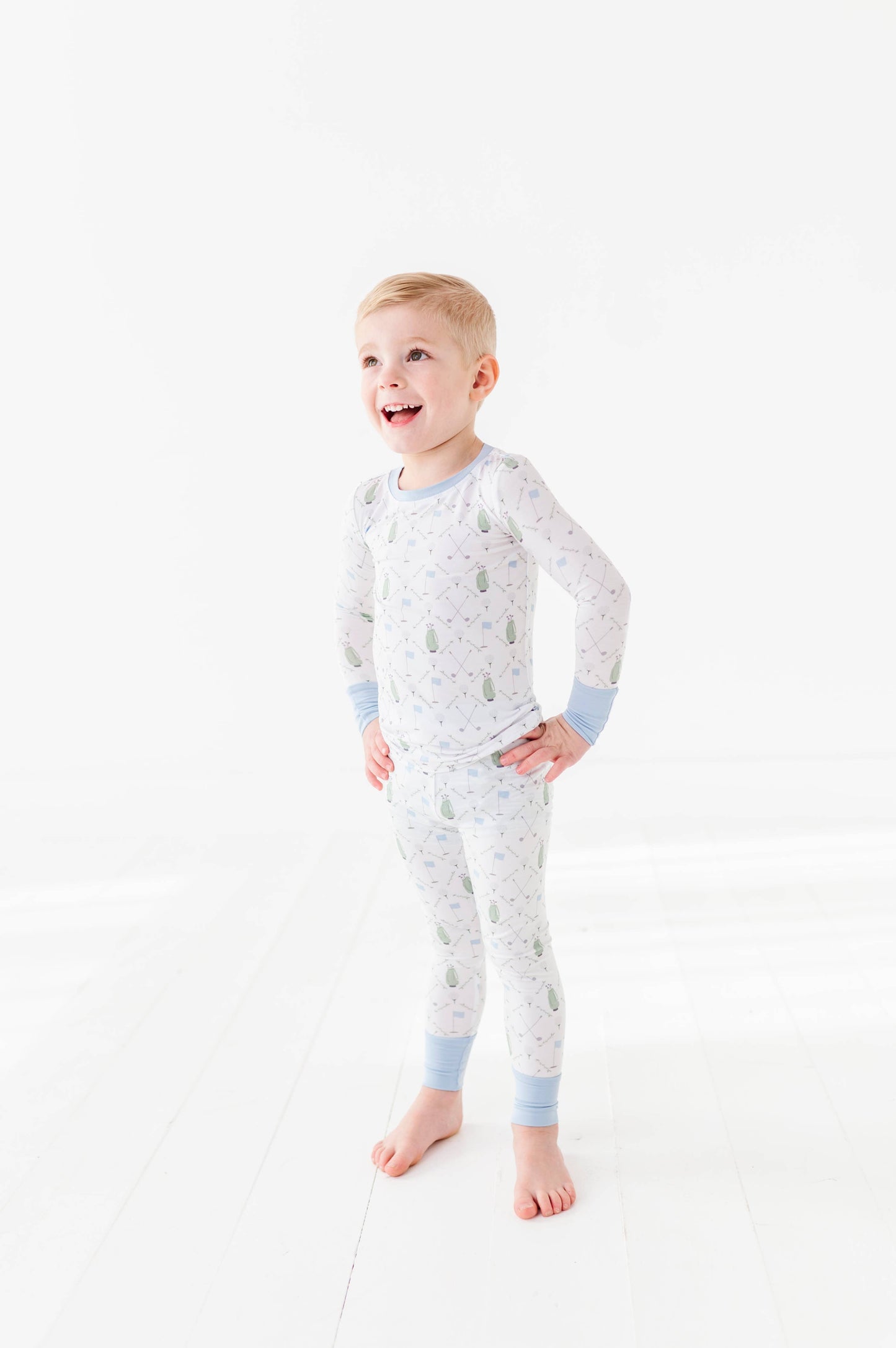 Dressed To the Tee Kids Pajamas Long Sleeves and Pants - Blue