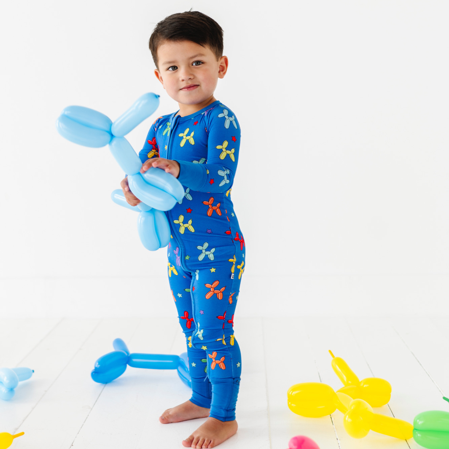 Boy Animal Balloons Convertible Footies: 12-18 Months