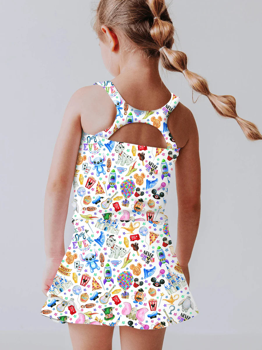 Girls Active Skort Set- FAV BEST DAY EVER