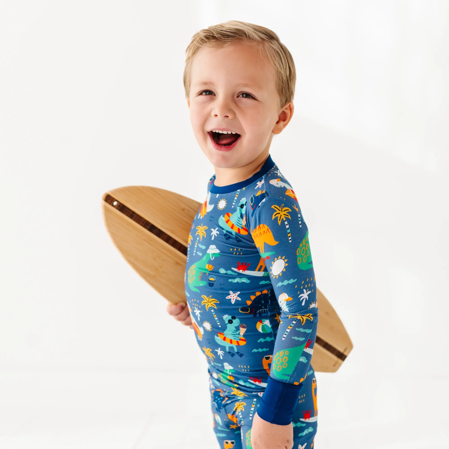 Blue Dino Kid Pajamas: 4T