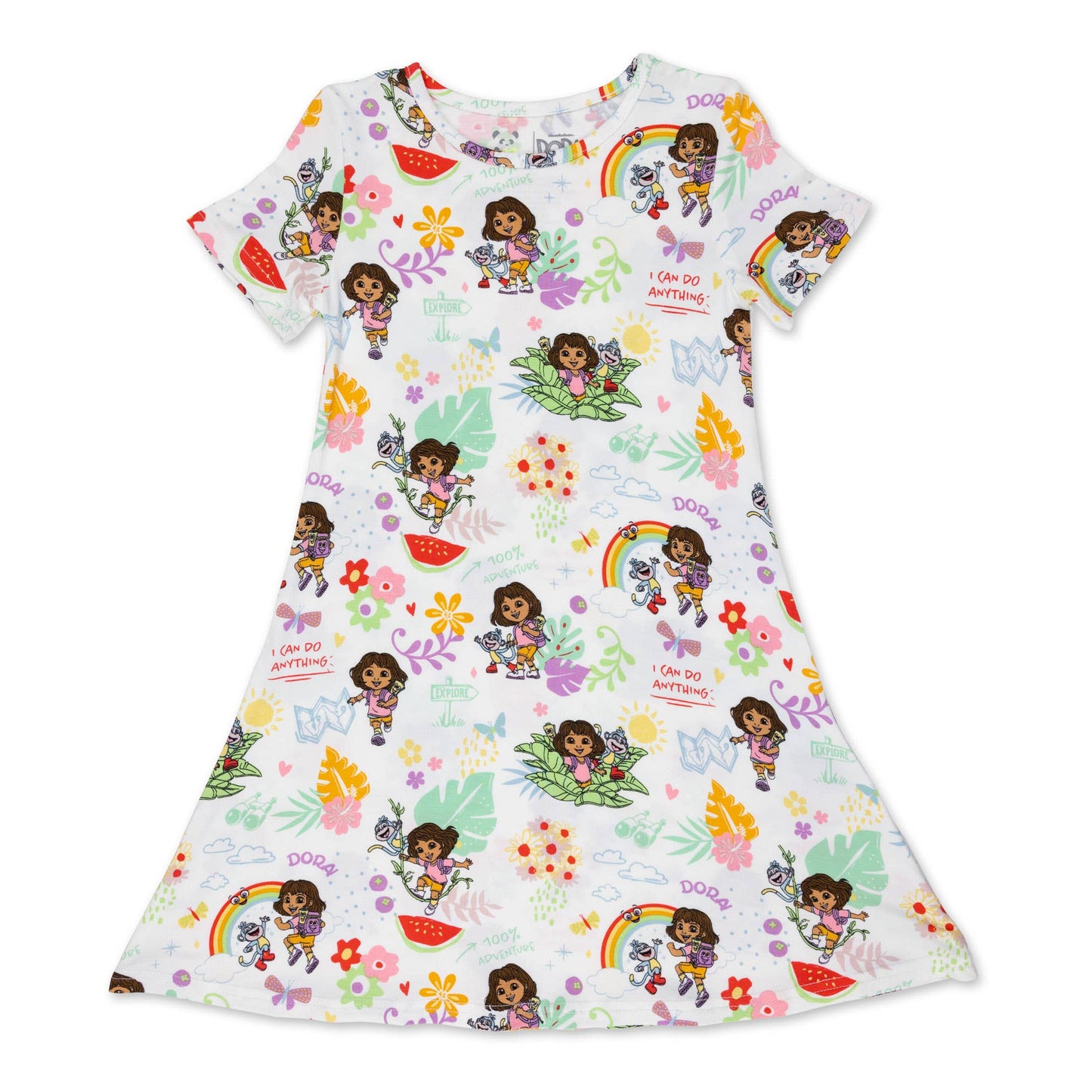 Dora: Tropical Dreams Bamboo Girls' Short Sleeve Dress