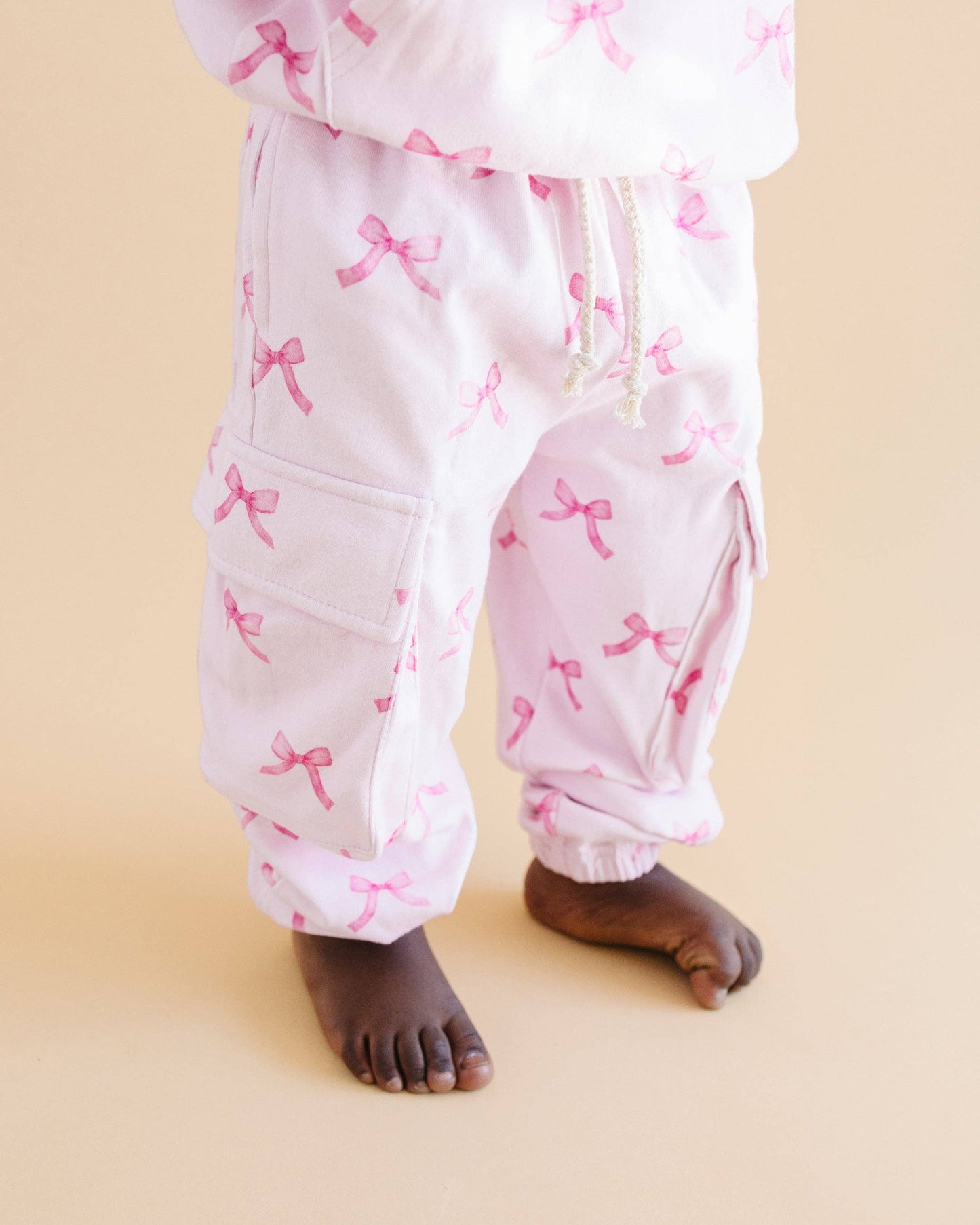 Cargo Baby & Kids Jogger Set | Pink Bows: 5T