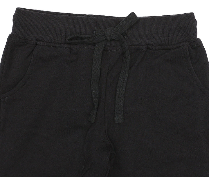Kids Solid Black Joggers- ROUTE 66