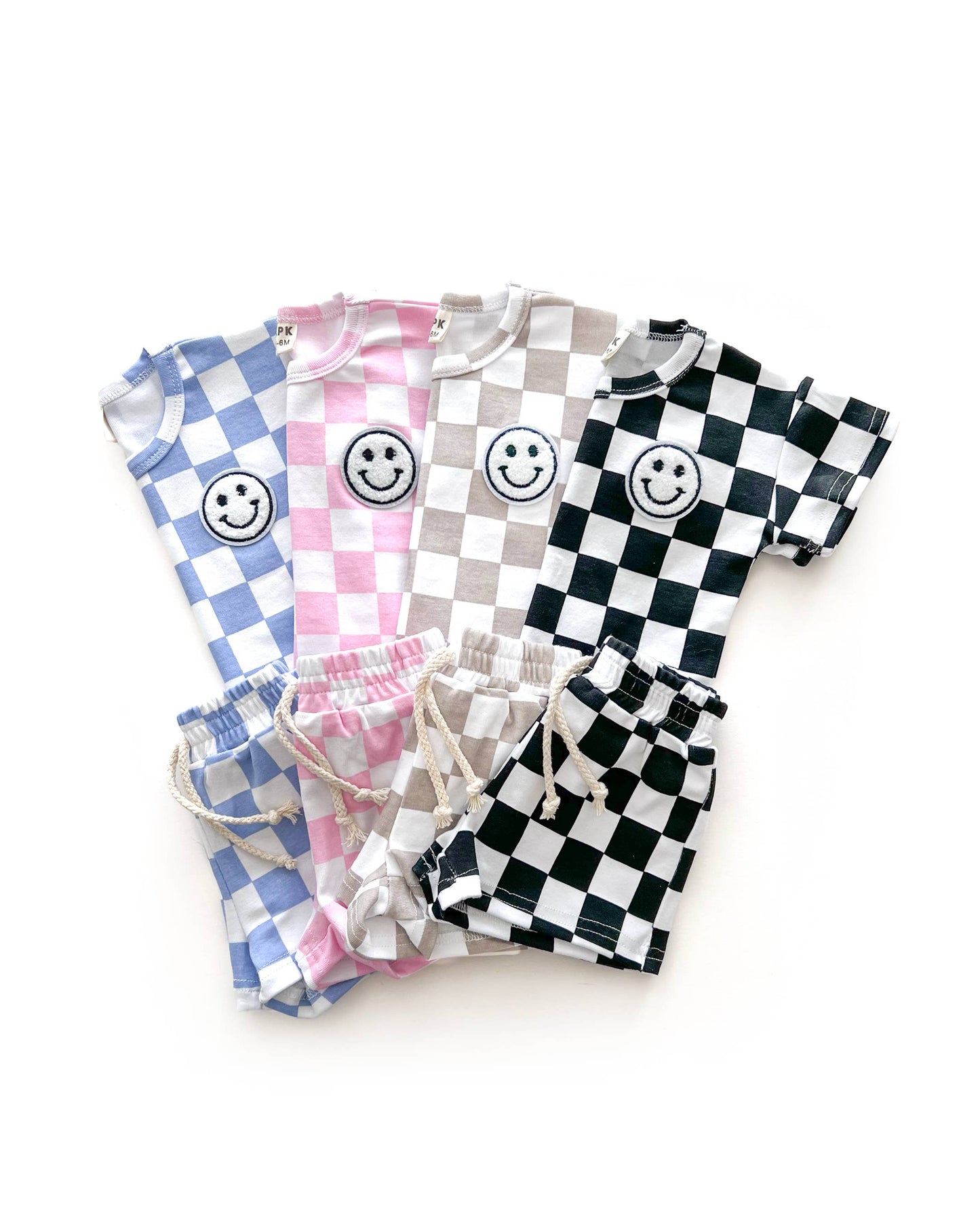 Checkered Shorts Set | Pink: 3T