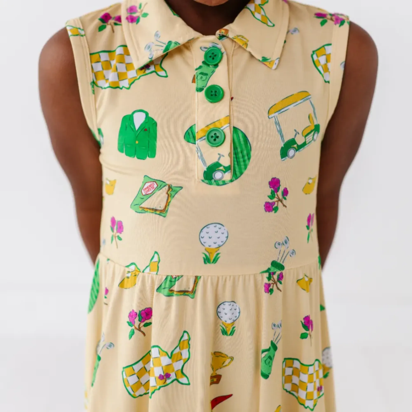 2025 Masters- Dreaming of a Green Jacket Girls Collared Dress