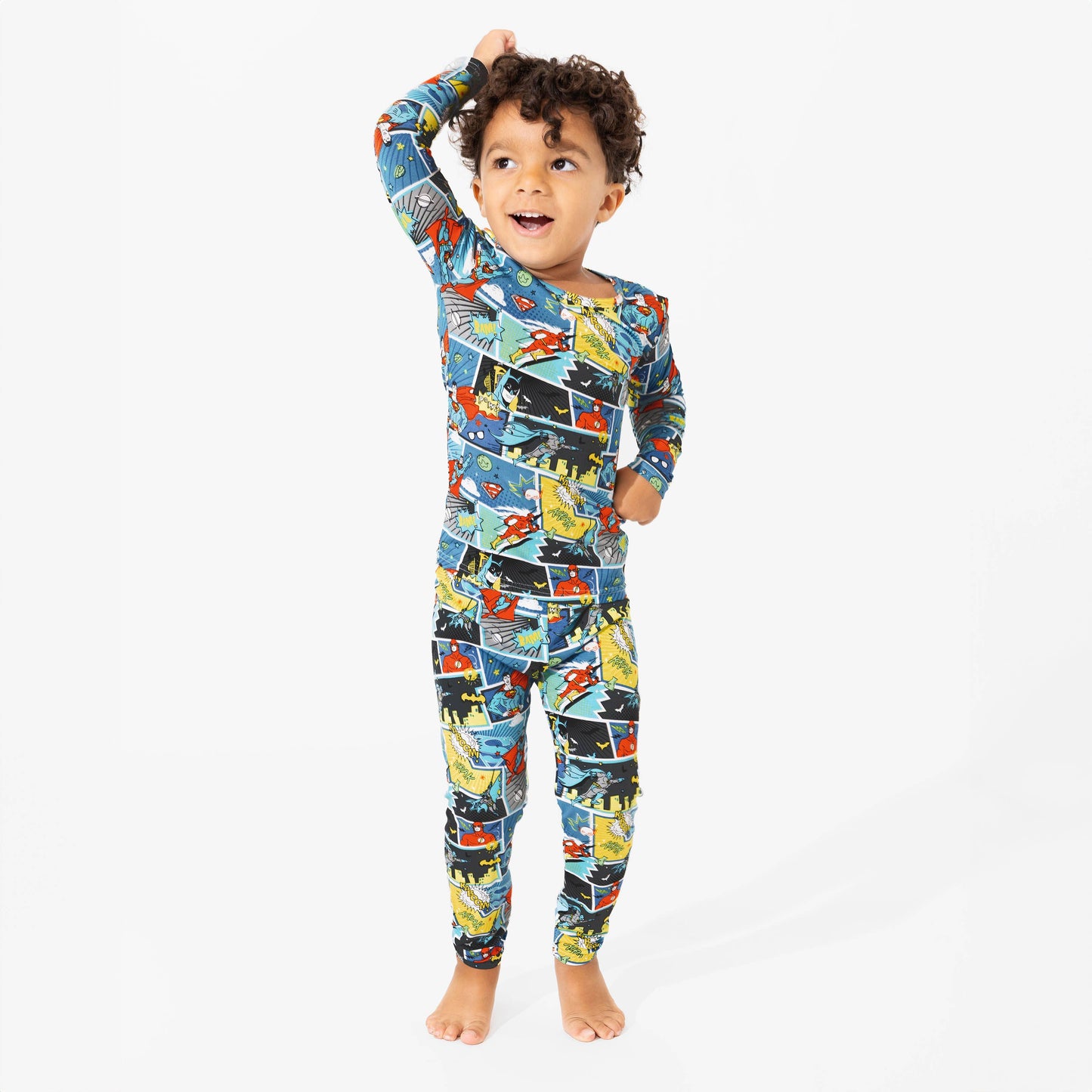 Justice League Heroes Bamboo Kids Pajamas: 9/10Y