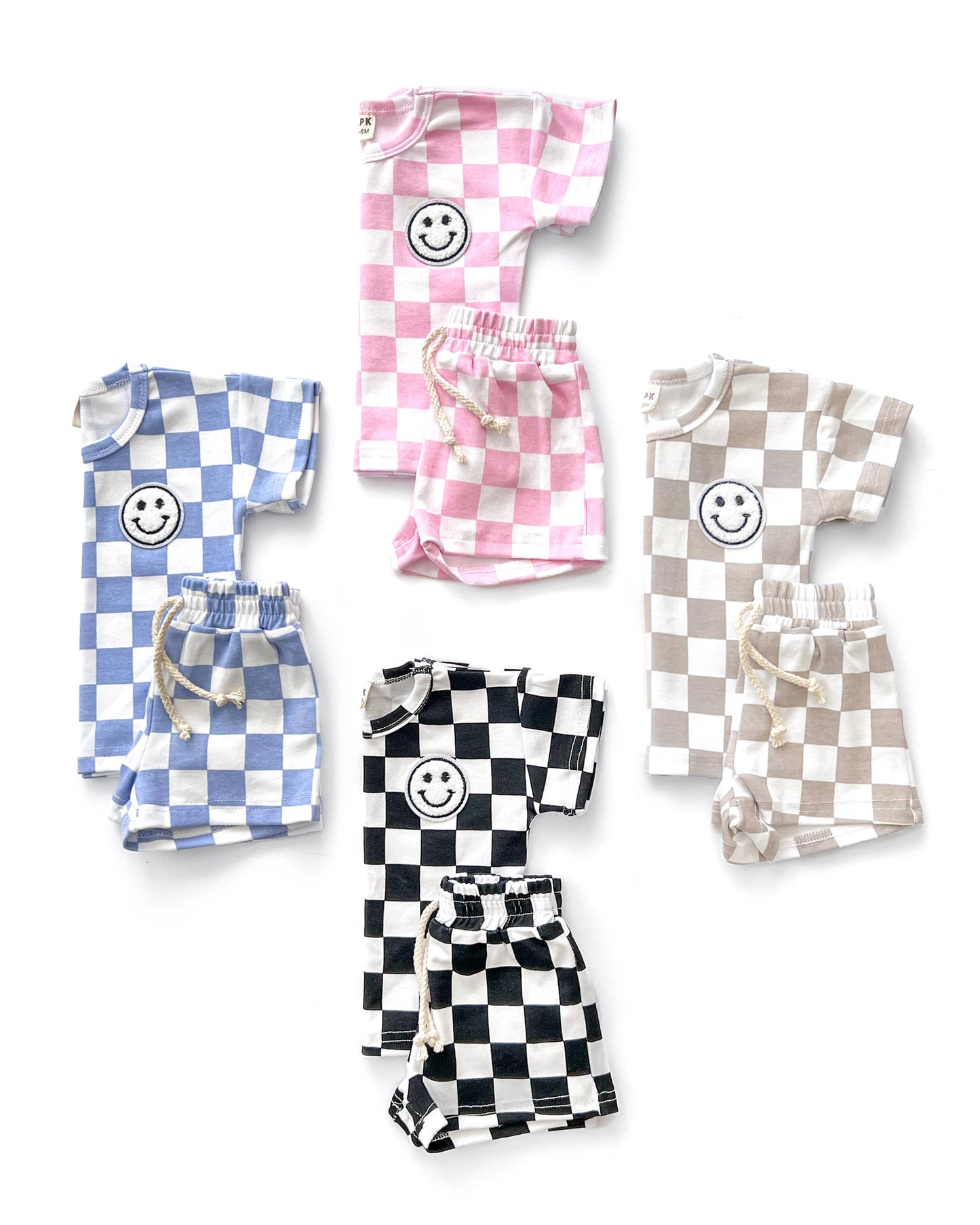 Checkered Shorts Set | Pink: 3T