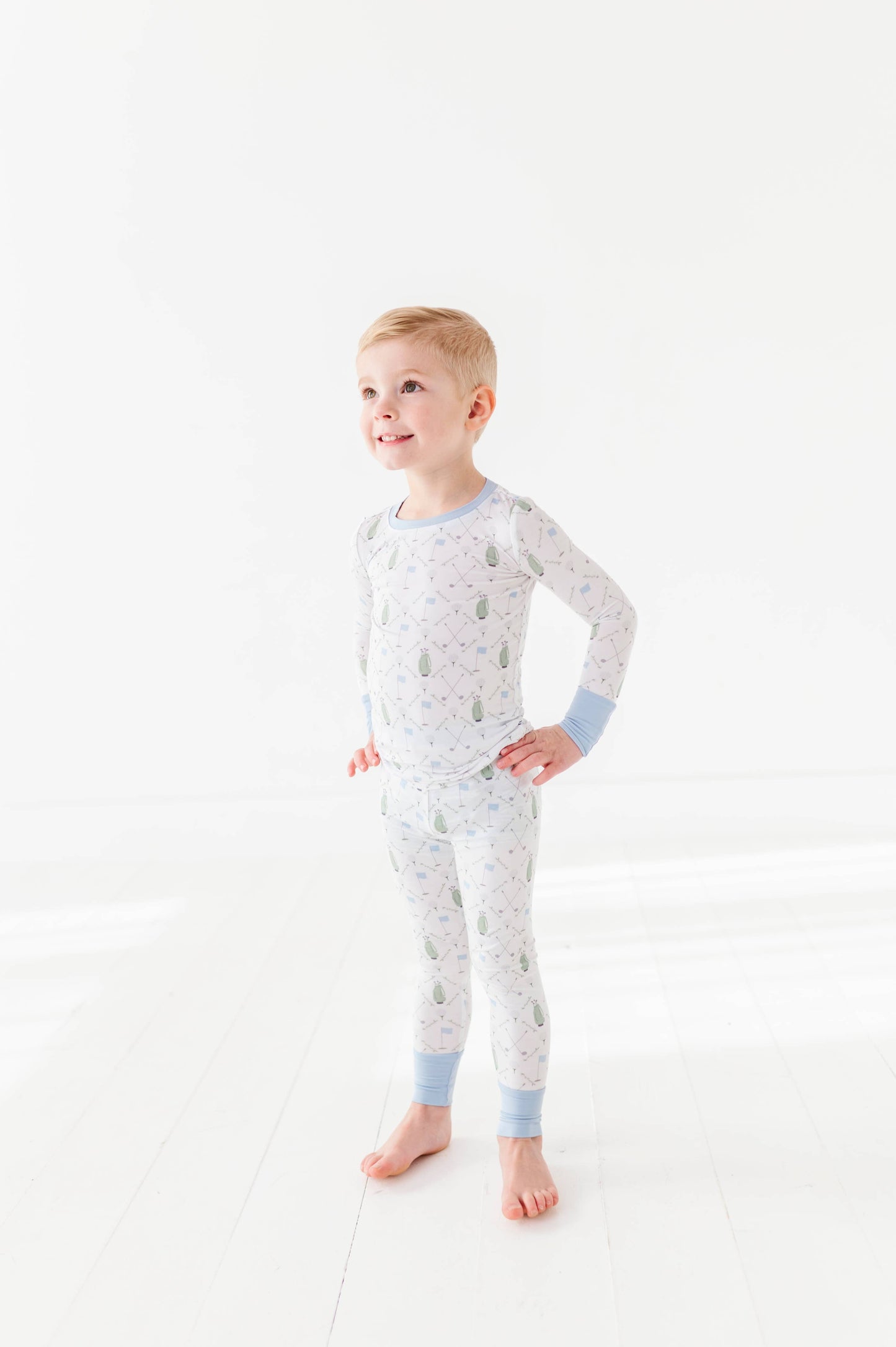 Dressed To the Tee Kids Pajamas Long Sleeves and Pants - Blue