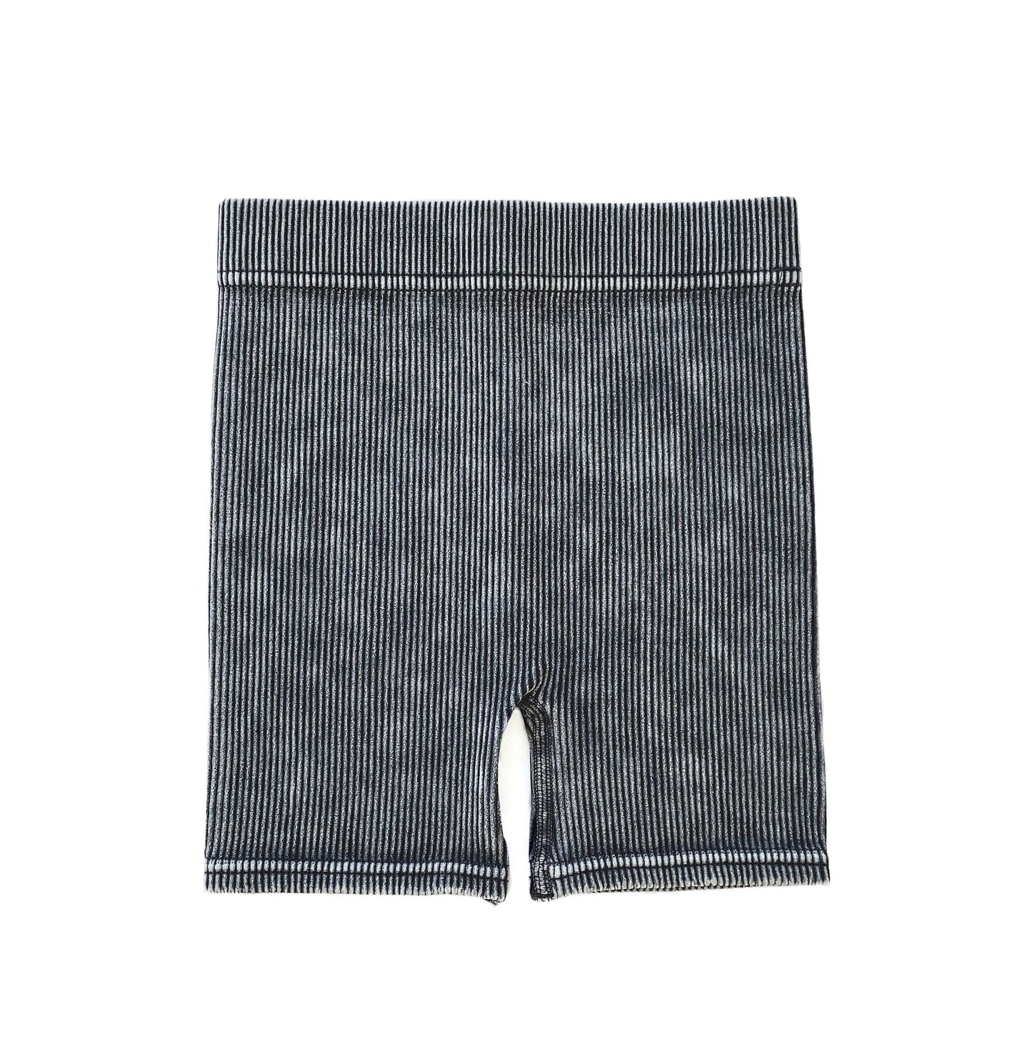 ACID WASH BIKER SHORTS - CHARCOAL: 4T