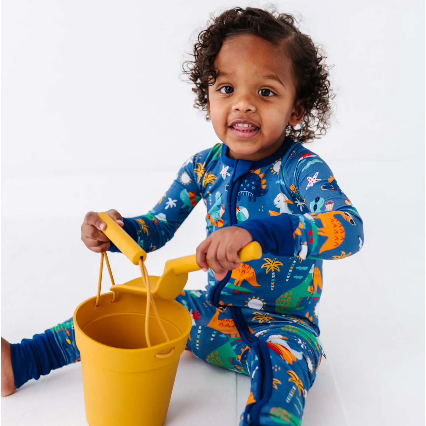 Blue Dino Convertible Footie: 12-18 Months