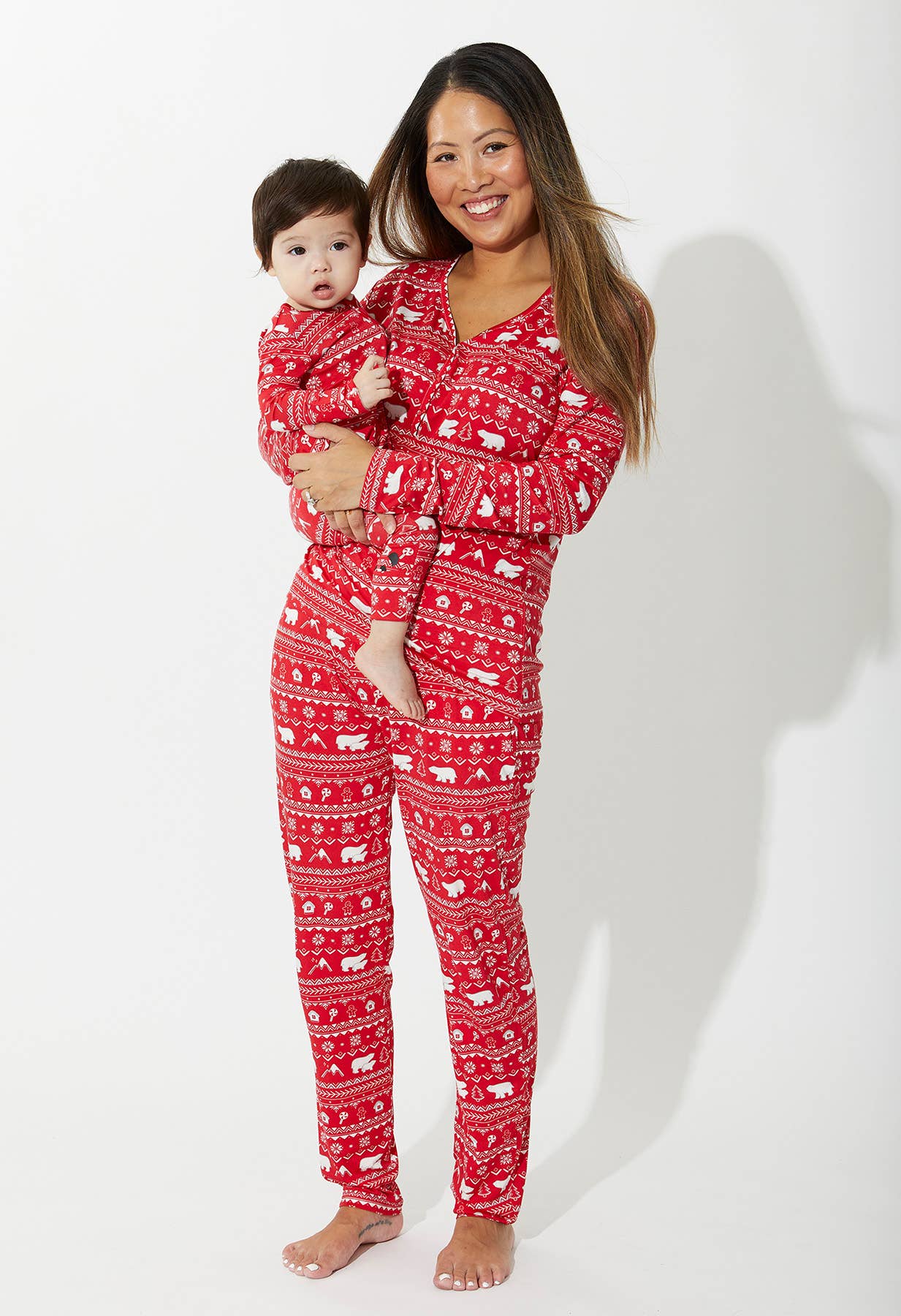 Christmas Pajamas: Polar Isle Red Bamboo Baby Sleepwear: 6-9 Months