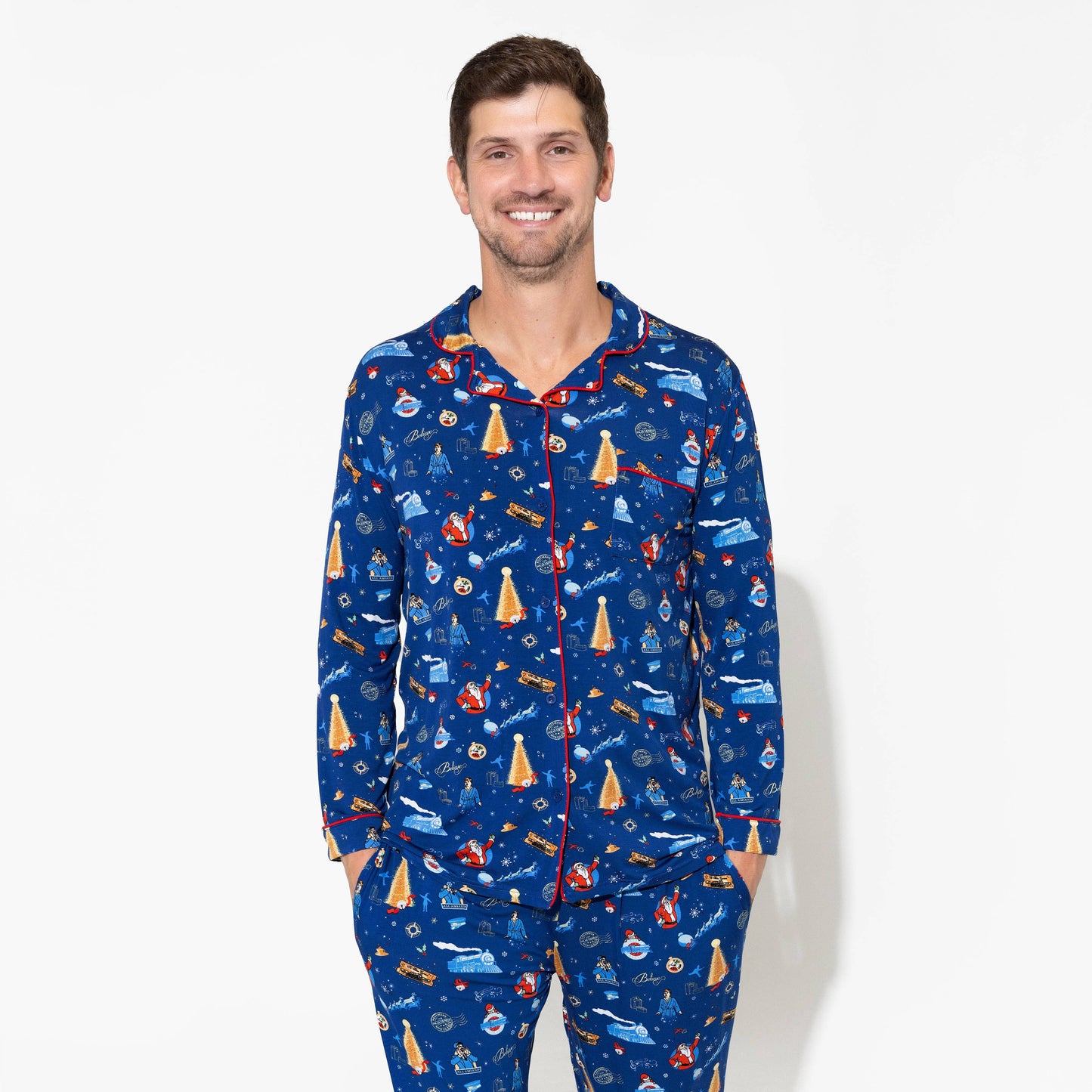 The Polar Express Bamboo Men's Pajama Set: L