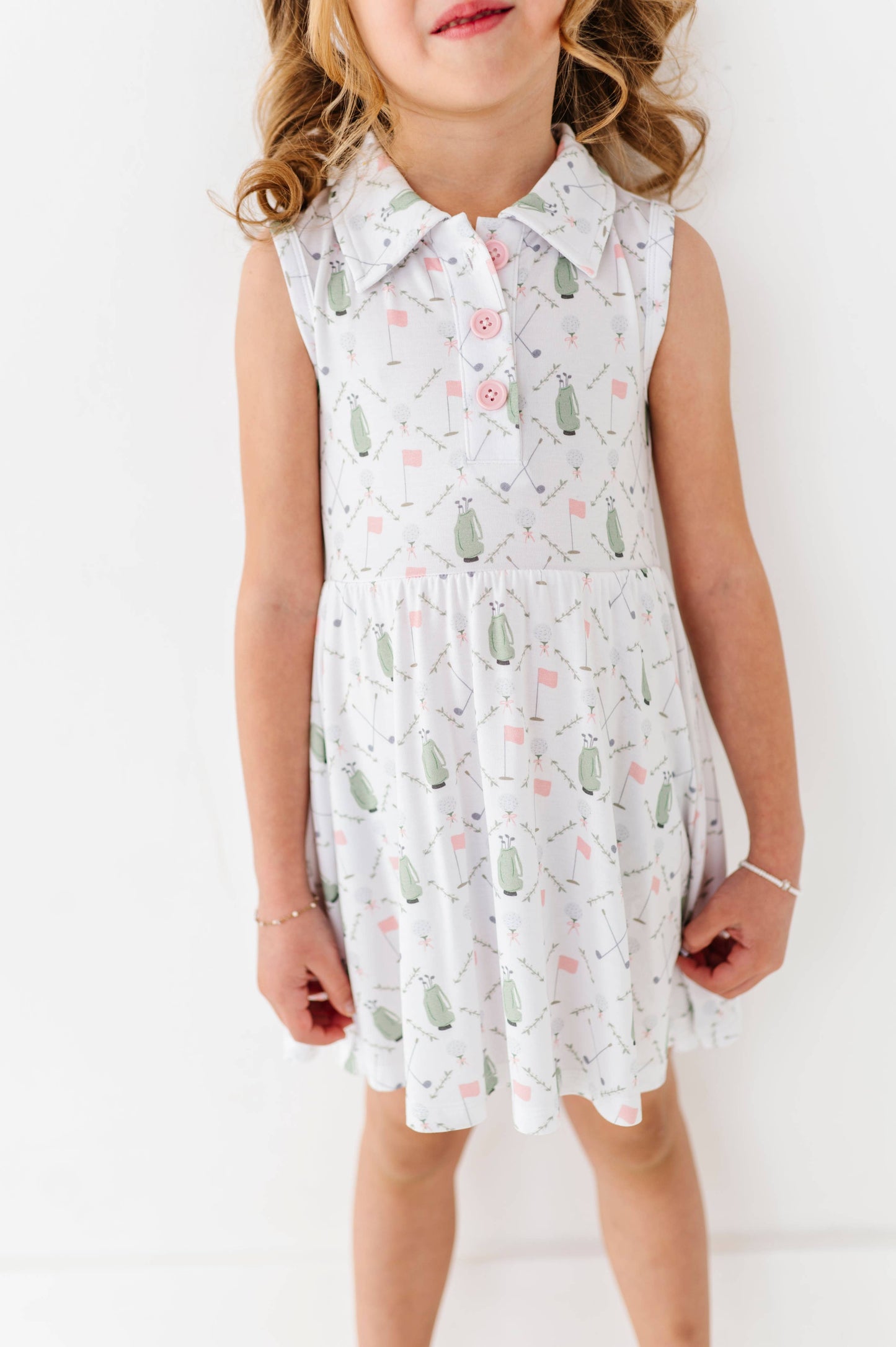 Dressed to the Tee Collared Dress- Pink