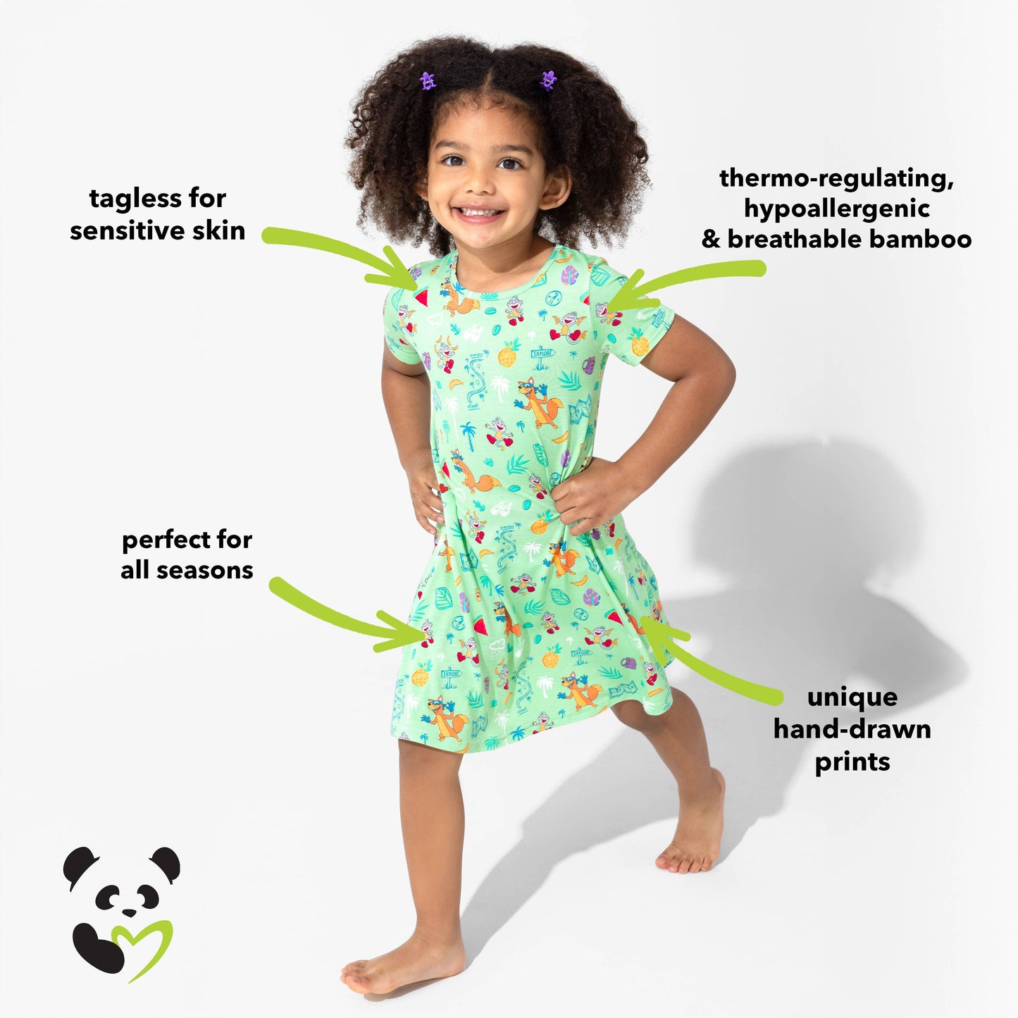 Dora: Boots' Jungle Adventure Bamboo Girls' Short Sleeve Dress