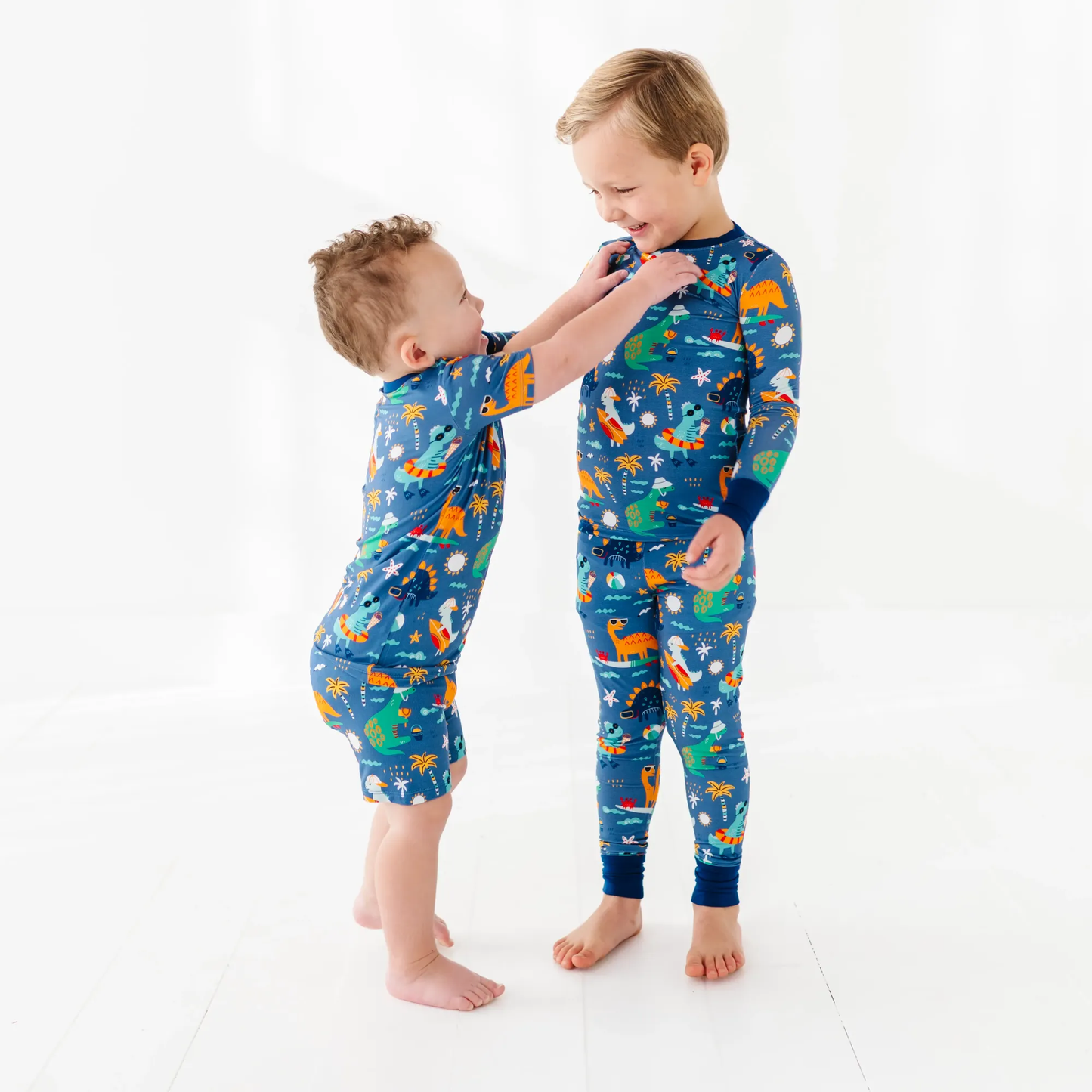 Blue Dino Kid Pajamas: 4T