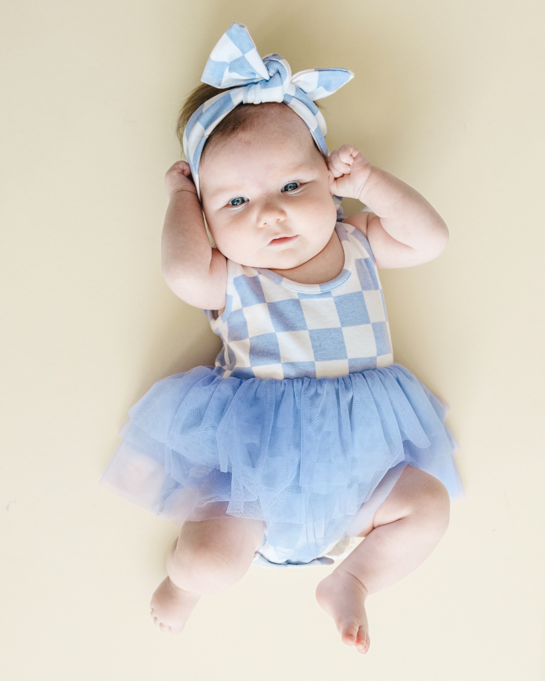 Checkered Headband | Blue: One Size