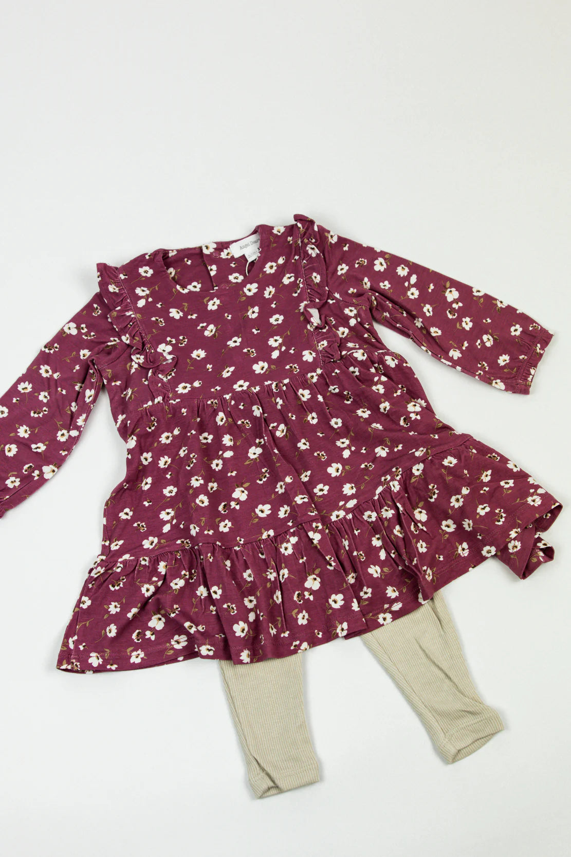 Cap Sleeve Dress + Rib Legging- PLUM FLORAL