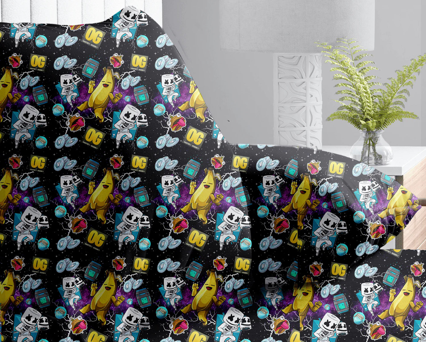 Bamboo Bedding Separates- HAPPY FORT NIGHT TWIN SHEET SET