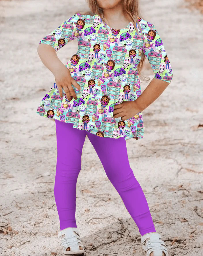 Bamboo Half Sleeve Peplum Set (AVERY)- PLAY TIME DOLLHOUSE