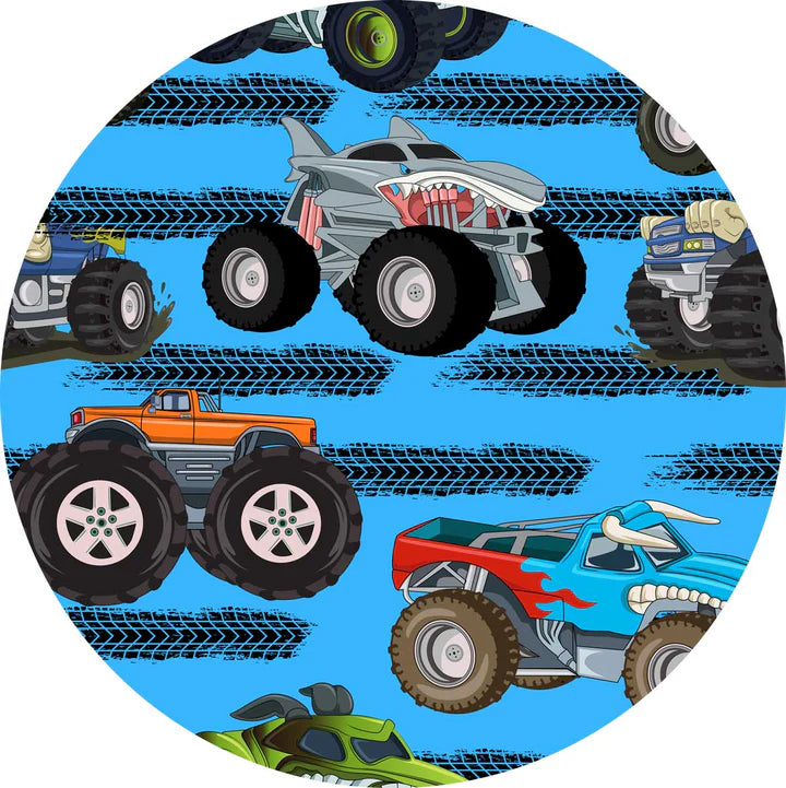 Bamboo Short Sleeve Shorts Lounge Set (Bentley)- MONSTER TRUCKS