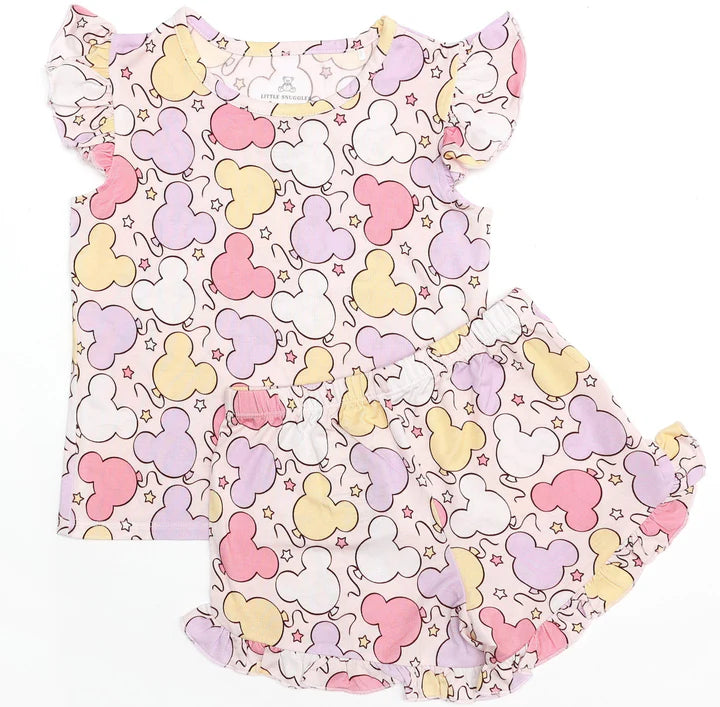 Bamboo Flutter Sleeve & Shorts Lounge Set (Olivia)- PARK FUN MINI BALLOONS