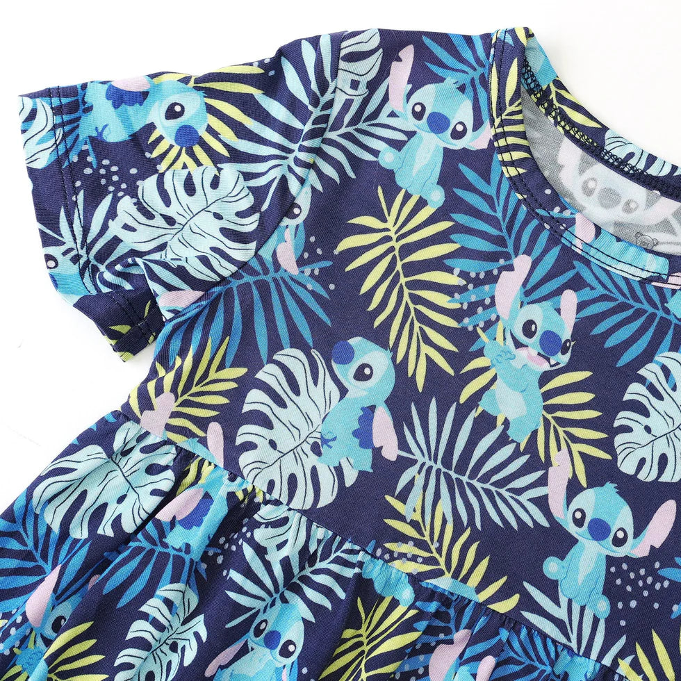 Bamboo Short Sleeve Peplum Set- FLUFFY FRIENDS OHANA