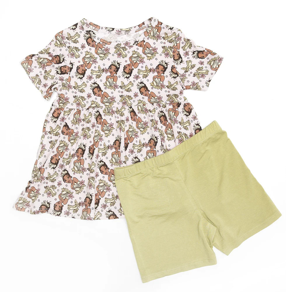 Bamboo Short Sleeve Peplum Set- PARK FUN PRINCESS TIANA