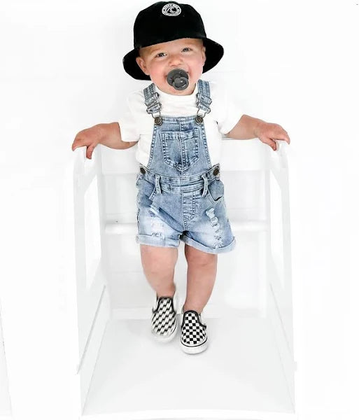 Shortie Denim Overall- LIGHT WASH