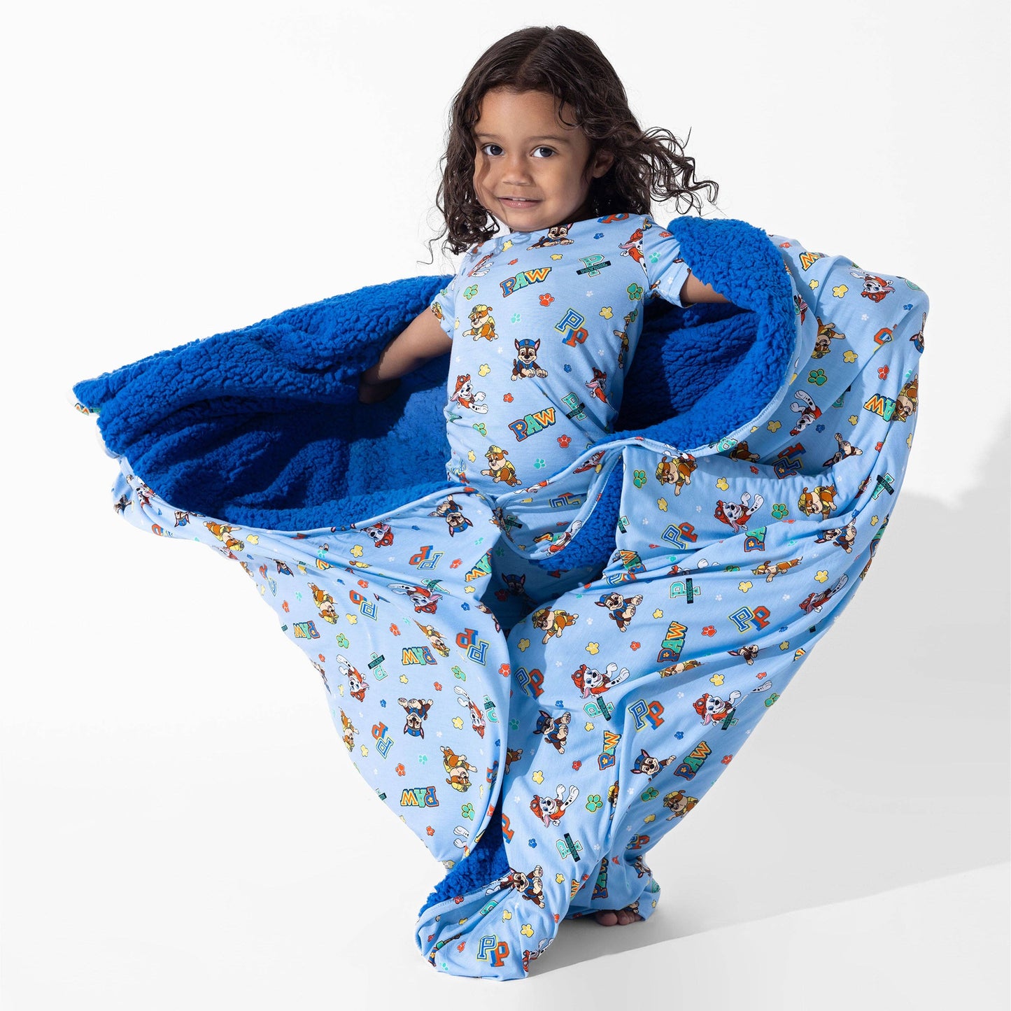 PAW Patrol: Varsity Blue Bamboo Sherpa Blanket: 45 x 60 in