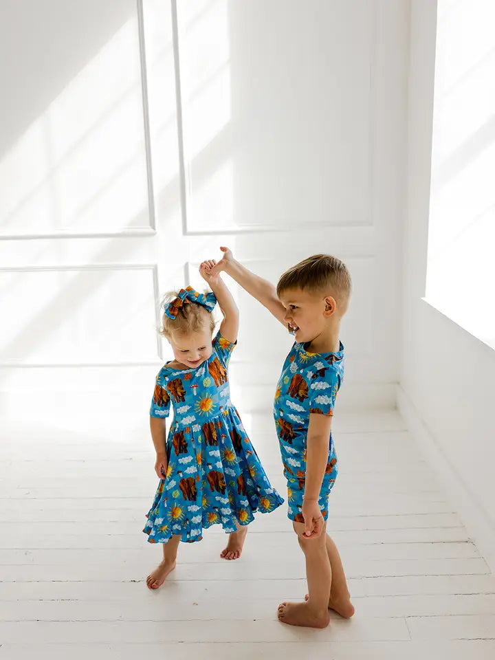 Dream Ruffle Dress- ERIC CARLE BEAR-Y BLUE SKIES