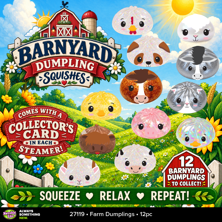 Fun Doh Farm Barnyard Squishy Dumpling Toy - 12/Display: Wholesale Price