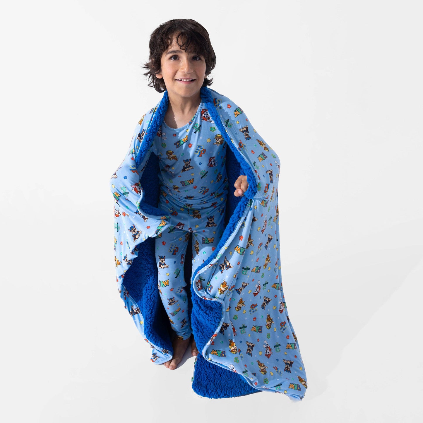 PAW Patrol: Varsity Blue Bamboo Sherpa Blanket: 45 x 60 in