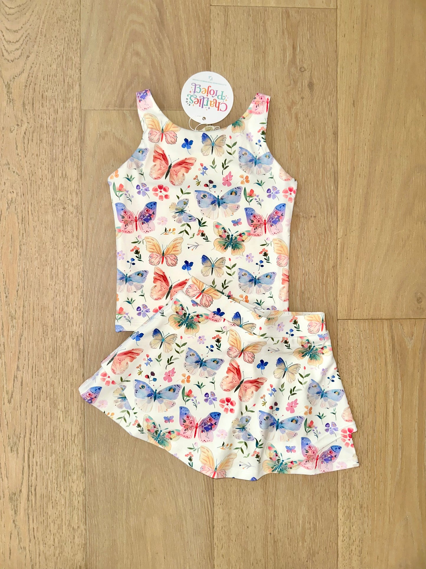 Girls Active Skort Set- BEAUTIFUL BUTTERFLIES