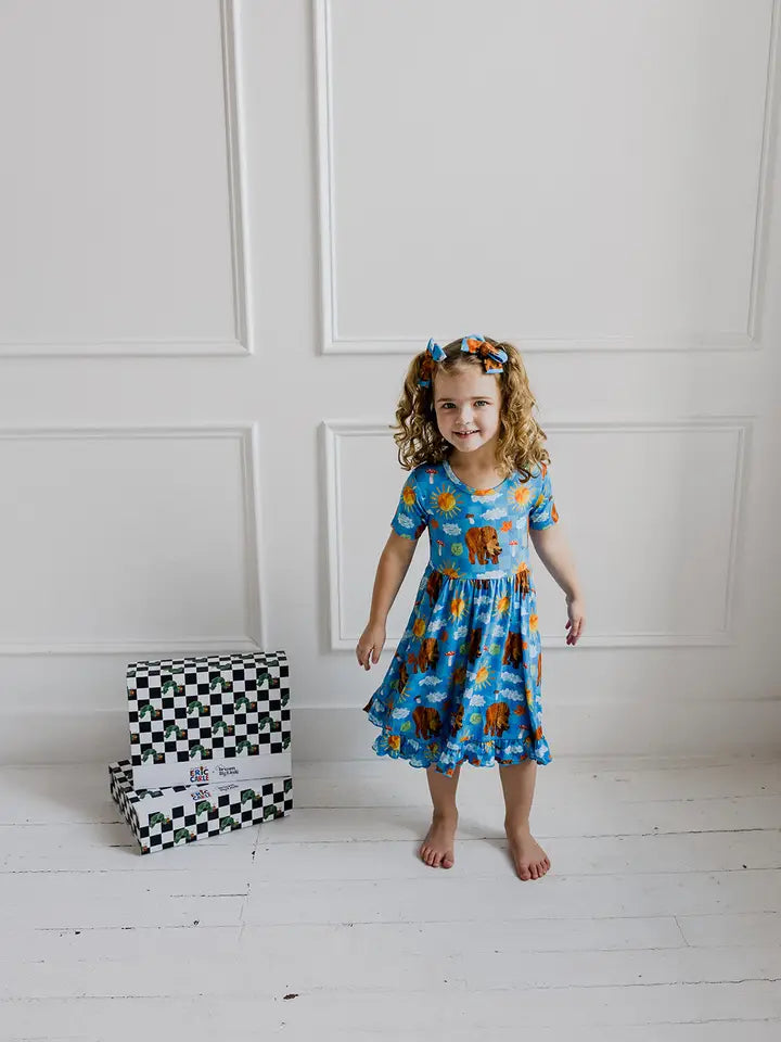 Dream Ruffle Dress- ERIC CARLE BEAR-Y BLUE SKIES