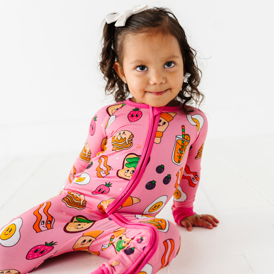 Pink Breakfast Convertible Footie: 18-24 Months