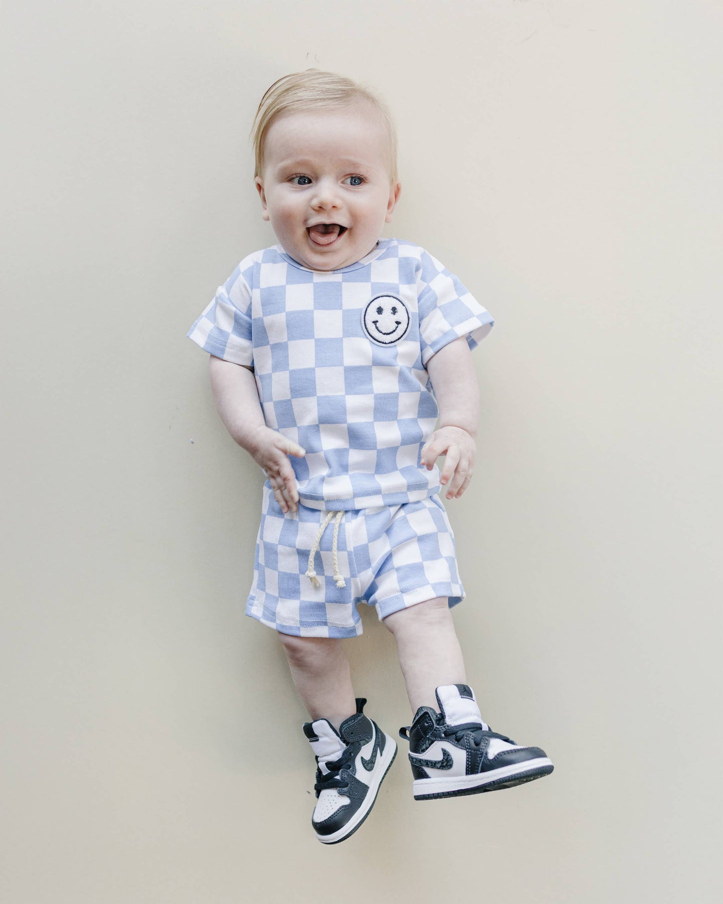Checkered Shorts Set | Blue: 2T