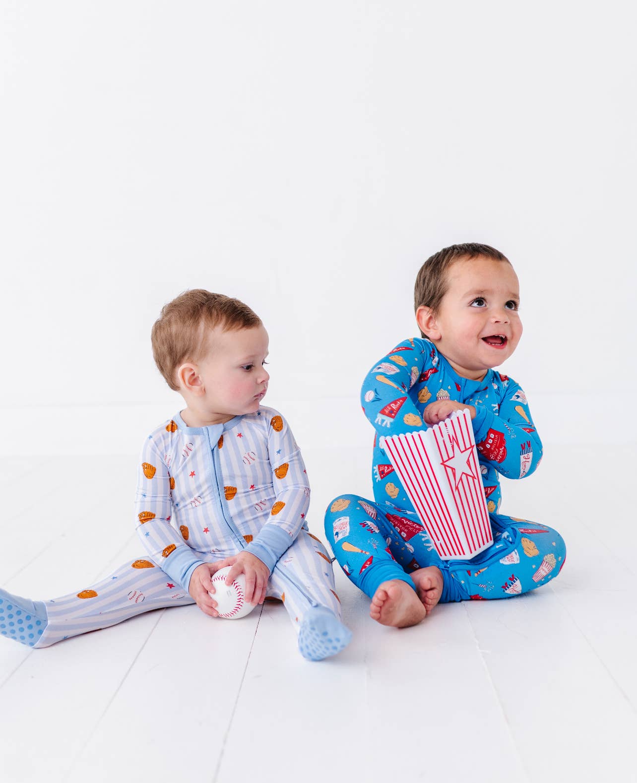 Stripe Baseball Convertible Footie: 6-12 Months