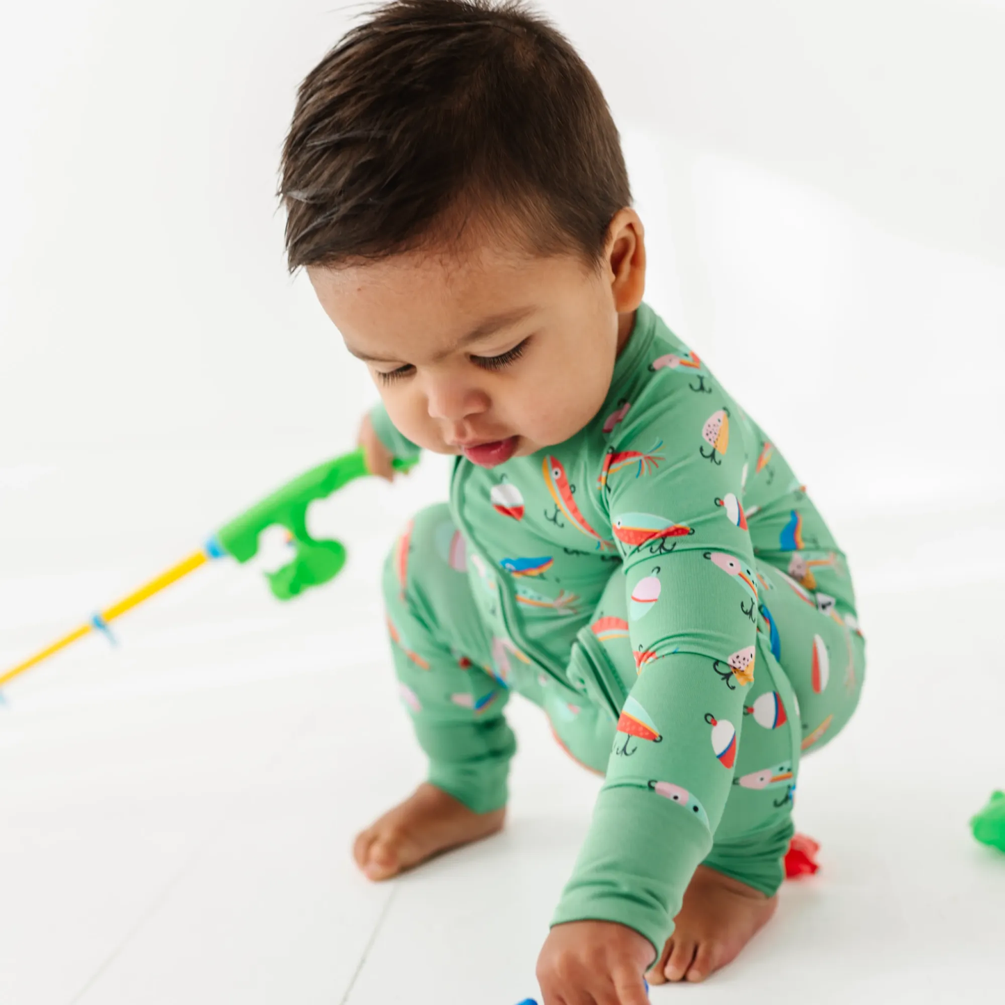 Fishing Laures Convertible Footies: Newborn