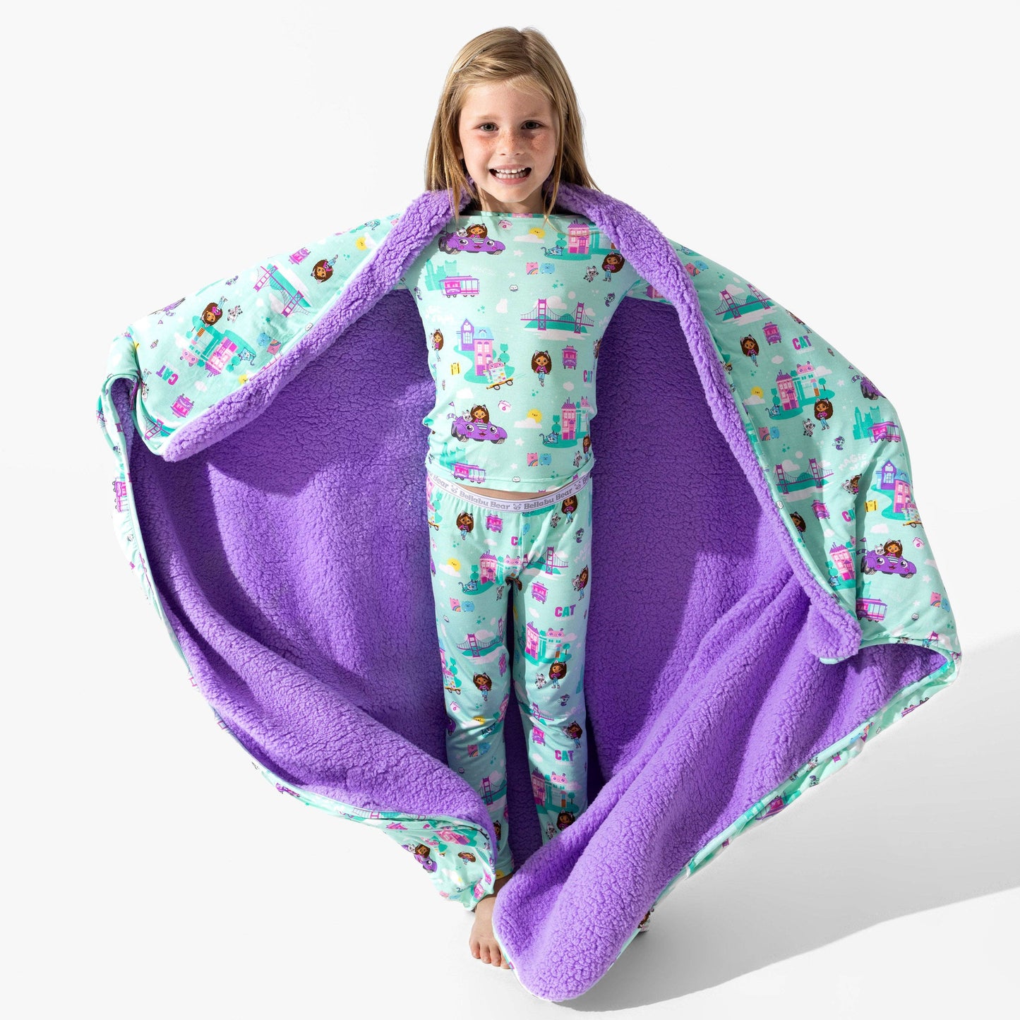 Gabby's Dollhouse: Cat Francisco Bamboo Sherpa Blanket: 45 x 60 in
