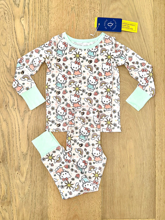 Bamboo (Willow) Long Sleeve Lounge Set- HELLO SPRING KITTY