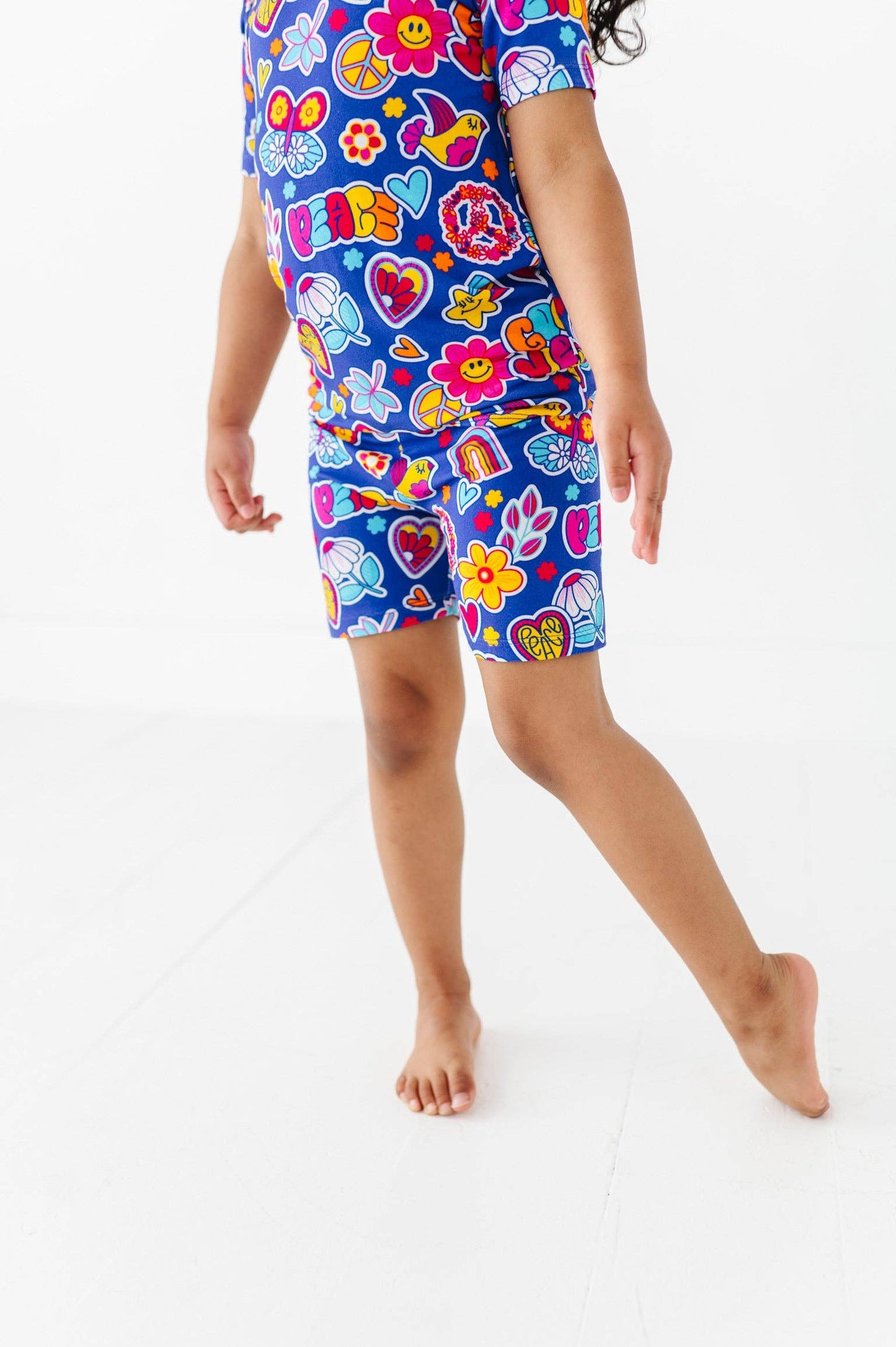 Retro Girl Kids Shorts Pajamas: 3T