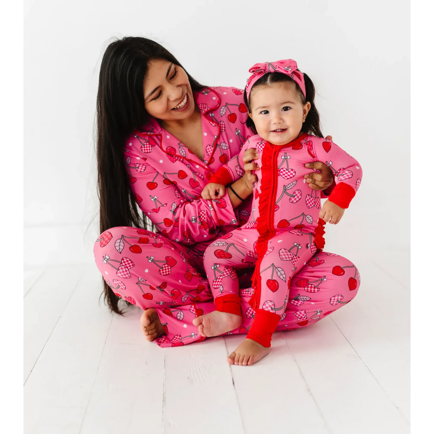 Cherry Convertible Footies with Ruffle